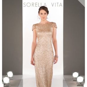 Gold sequin bridesmaid dress